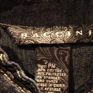 FINAL PRICE Baccini Midnight Blue Denim Jacket w Ruffled Collar, Cuffs & Hem PM